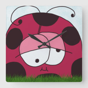 Horloge Carrée Funny et Chubby Ladybug