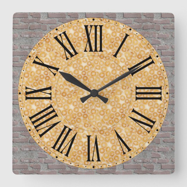 Horloge Carrée Funny Face / Brick Wall Arrière - plan Nombre roma (Recto)