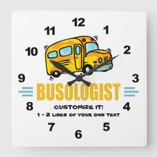 Horloge Carrée Funny School Bus