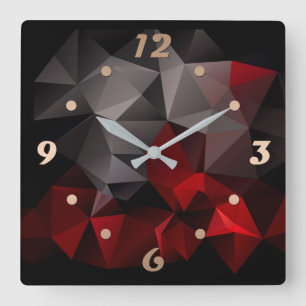 Horloge Carrée FuzzyFoxArt 3