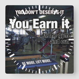 Horloge Carrée Gagner - Motivation de l'entraînement