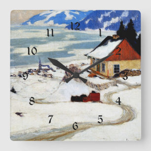 Horloge Carrée Gagnon - L'aube rouge