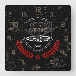 Horloge Carrée Garage Retro Vintage Grunge