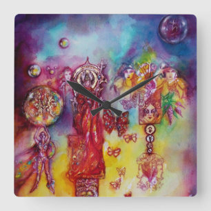HORLOGE CARRÉE GARDEN OF THE LOST SHADOWS-FAIRIES ET BUTTERFLIES