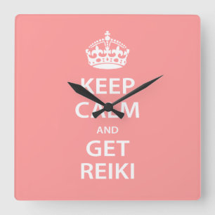 Horloge Carrée Gardez votre calme et obtenez Reiki