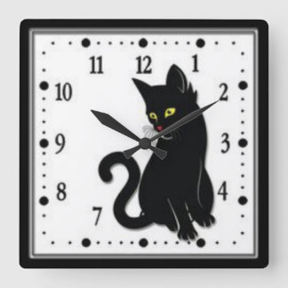Horloge Carrée Gato Negro