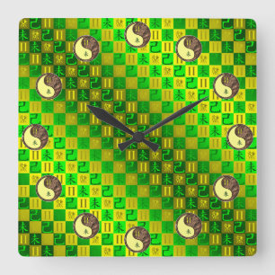 Horloge Carrée Gémeaux & Chèvre de Terre