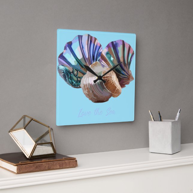 Horloge Carrée Gems océaniques (Bureau)