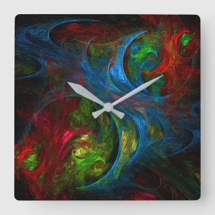 Horloge Carrée Genesis Blue Abstract Art square