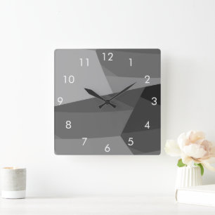 Horloge Carrée Géométrie de Black and Gray
