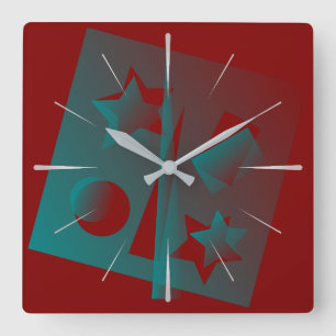 Horloge Carrée géométrie tordue
