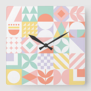 Horloge Carrée géométrique #32