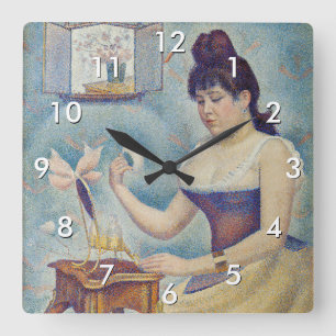 Horloge Carrée Georges Seurat - Jeune Femme se Poudrant