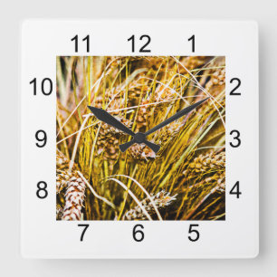 Horloge Carrée Gerbe De Blé - Merci