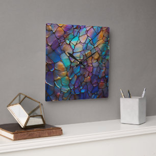 Horloge Carrée Glam Iridescente Opal Gemstone Tissu