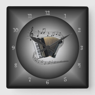 Horloge Carrée Globe ~Musical Instrument~Scale ~Musical