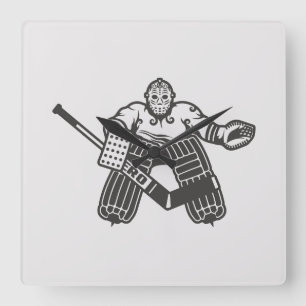 Horloge Carrée Goalie de hockey