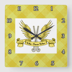 Horloge Carrée Goalie de hockey de terrain