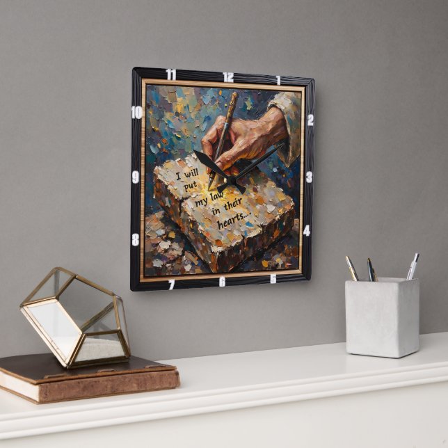 Horloge Carrée God's Pen: Heartfelt Promise (Bureau)