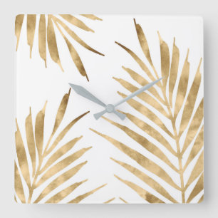 Horloge Carrée Gold Palm