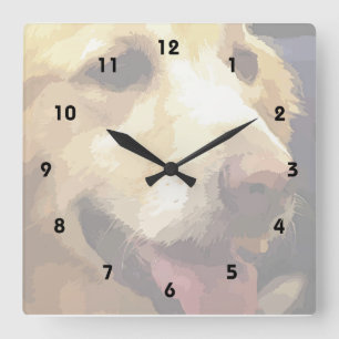 Horloge Carrée Golden Retriever