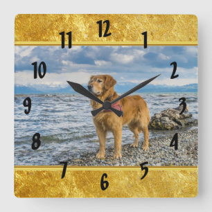 Horloge Carrée Golden Retriever