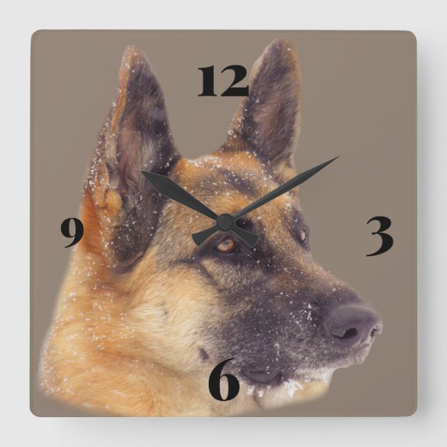 Horloge Carrée Gorgeous German Shepherd Wall Clock (Recto)