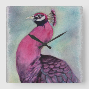 HORLOGE CARRÉE GORGEOUS PINK PEACOCK