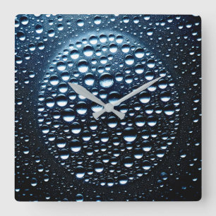 Horloge Carrée gouttes de pluie