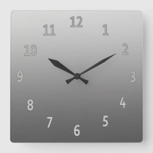 Horloge Carrée Gradient gris simple