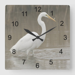 Horloge Carrée Grand Aiguille blanche