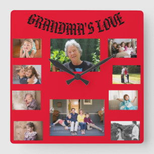 Horloge Carrée Grand-mère's Love Square Wall Clock