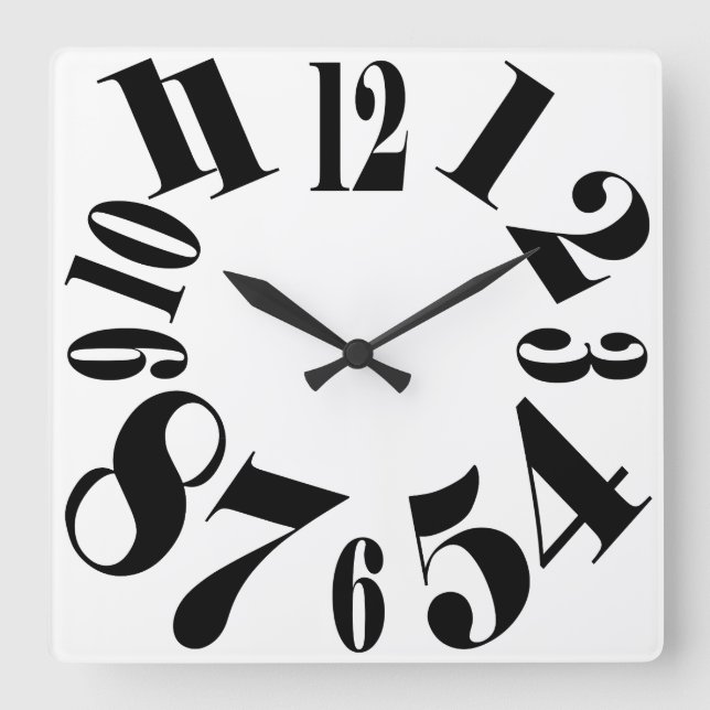 Horloge Carrée Grand nombre de Noirs et de Blancs amusants (Recto)