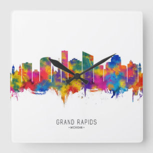Horloge Carrée Grand Rapids Michigan Skyline