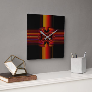 Horloge Carrée Grandes Petites Bandes Avec Bow
