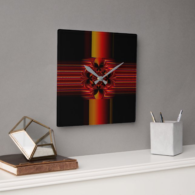 Horloge Carrée Grandes Petites Bandes Avec Bow (Bureau)