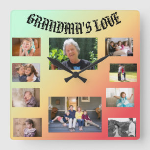 Horloge Carrée Grandma's Love Square Wall Clock