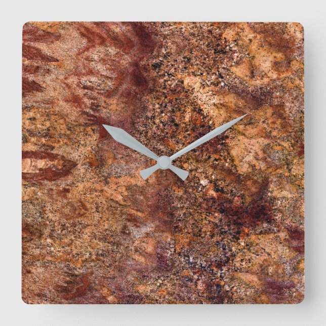 Horloge Carrée Granite Stone Pattern (Recto)