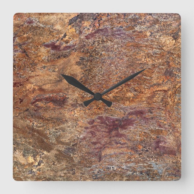 Horloge Carrée Granite Stone Pattern (Recto)