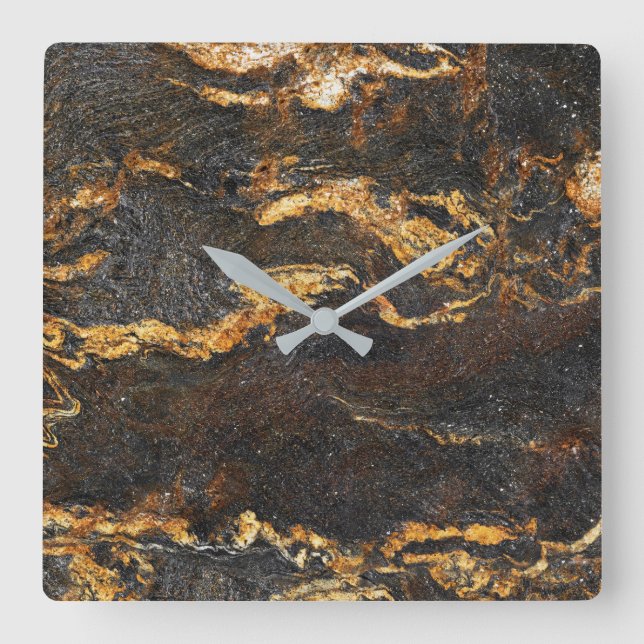 Horloge Carrée Granite Stone Pattern (Recto)