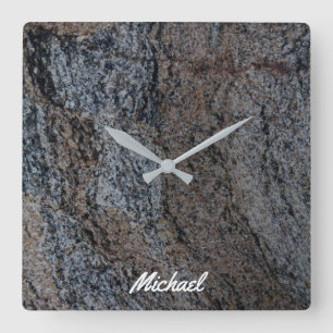Horloge Carrée Granite stone red