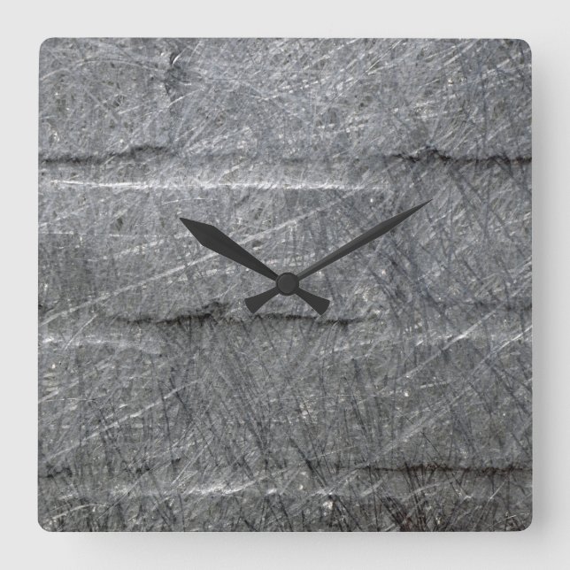 Horloge Carrée Graphite noir de gris argenté de mur (Recto)