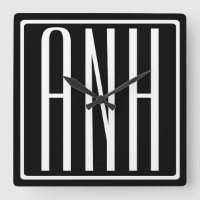 Gras moderne 3 initiales Monogramme | Blanc sur no