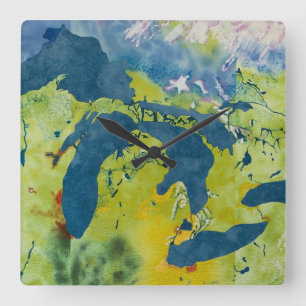 Horloge Carrée Great Lakes Wall Clock