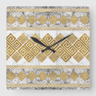 Horloge Carrée Greek Meander