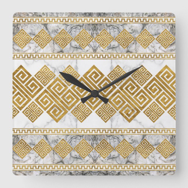 Horloge Carrée Greek Meander (Recto)