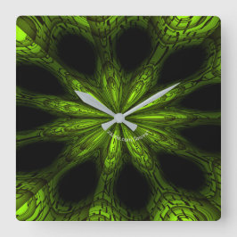 Horloge Carrée Green Acrylic Wall Clock