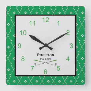 Horloge Carrée Green Golf Club