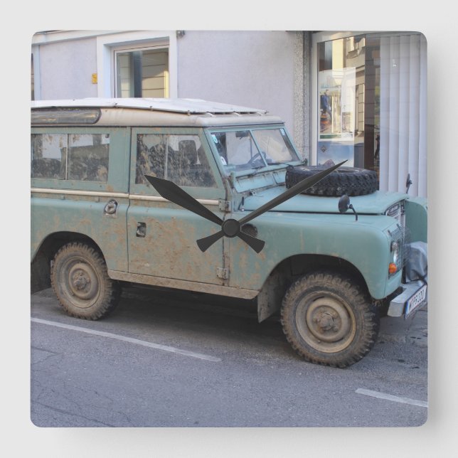 Horloge Carrée Green Land Rover (Recto)