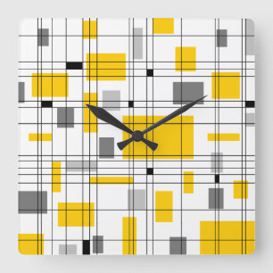 Horloge Carrée Grille du milieu du siècle